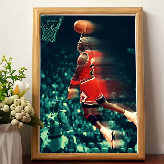 Michael Jordan Flying Slam Poster