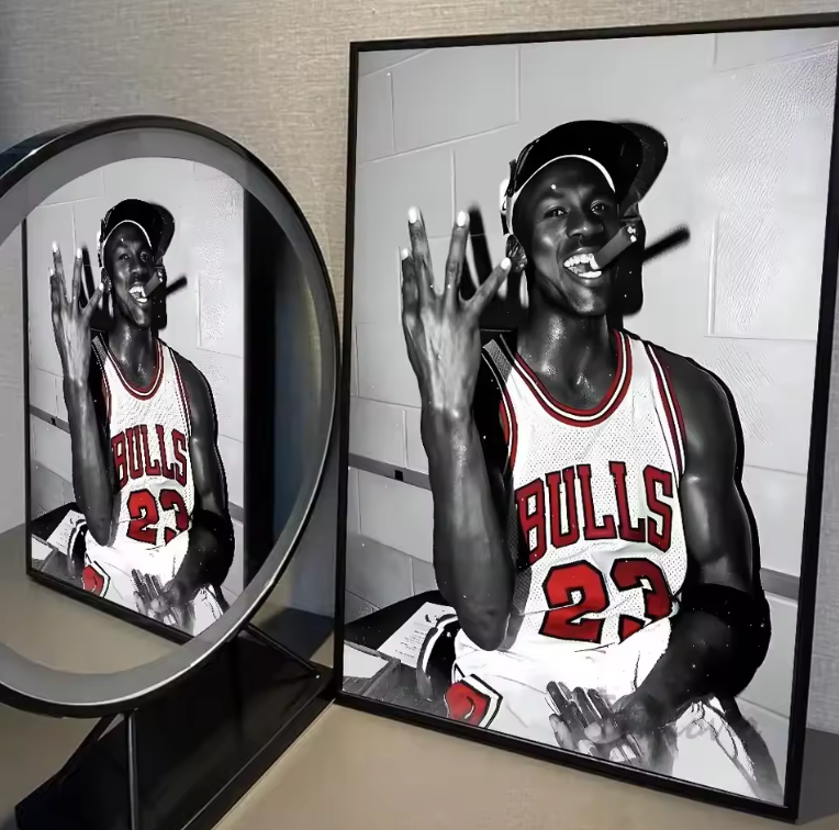 Michael Jordan 1996 Poster GOAT Celebrating 4th Ring