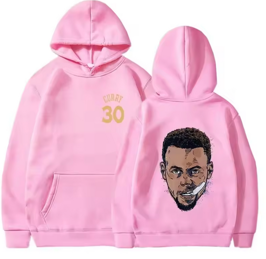 Stephen Curry Pink Hoodie – Signature & Iconic Portrait Design