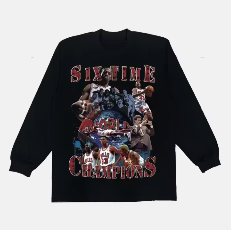 Chicago Bulls Six-Time World Champion Long Sleeve Hoodie