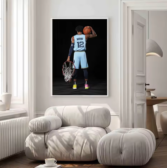 Ja Morant Rim Masterpiece - Iconic Basketball Wall Art