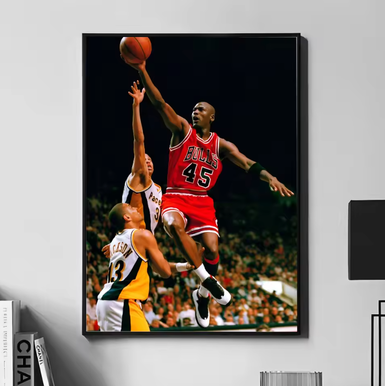 Michael Jordan #45 Vintage Action Shot Poster