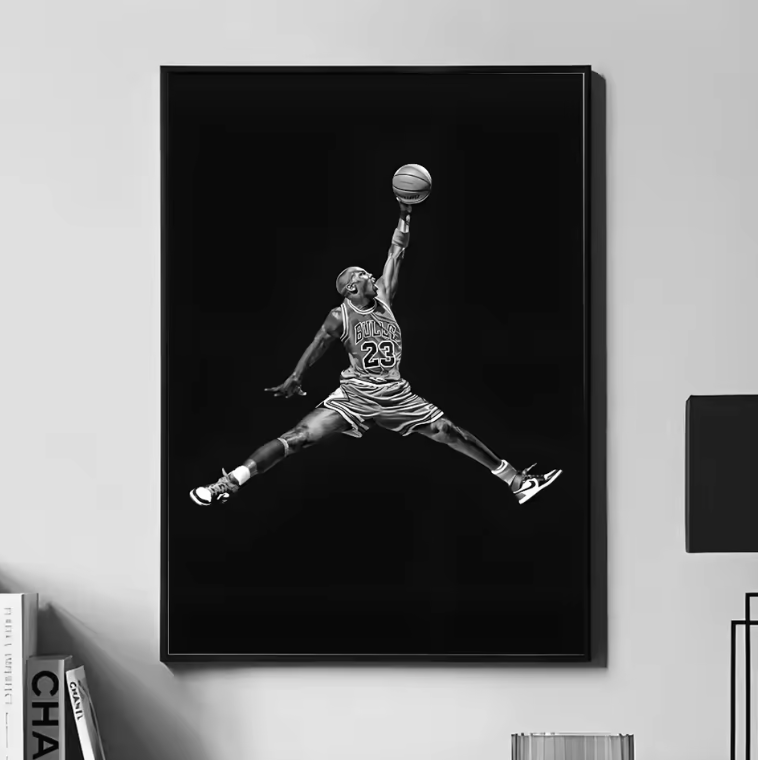 Michael Jordan Air Jordan Dunk Black & White Poster