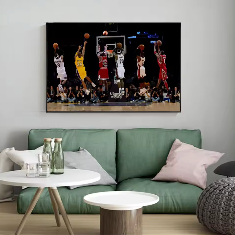 NBA Iconic Scorers Poster (Jordan, Bryant, Iverson, LeBron, McGrady, Wade)