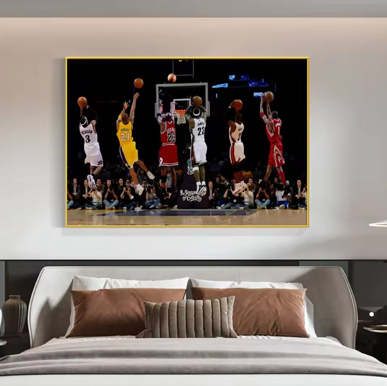 NBA Iconic Scorers Poster (Jordan, Bryant, Iverson, LeBron, McGrady, Wade)