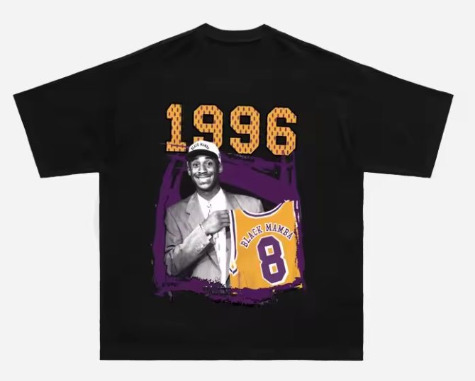 Kobe Bryant 1996 Rookie Year Graphic T-Shirt - Black Mamba